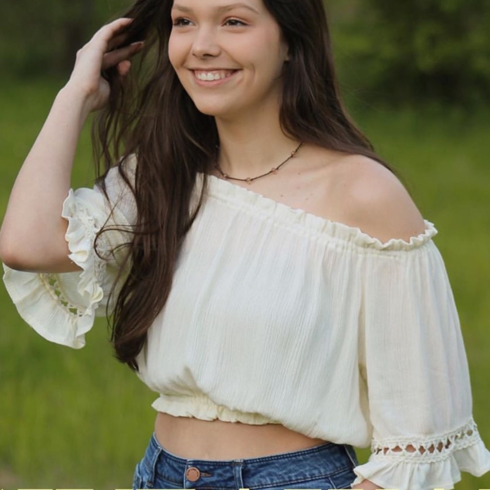 Cream crop top